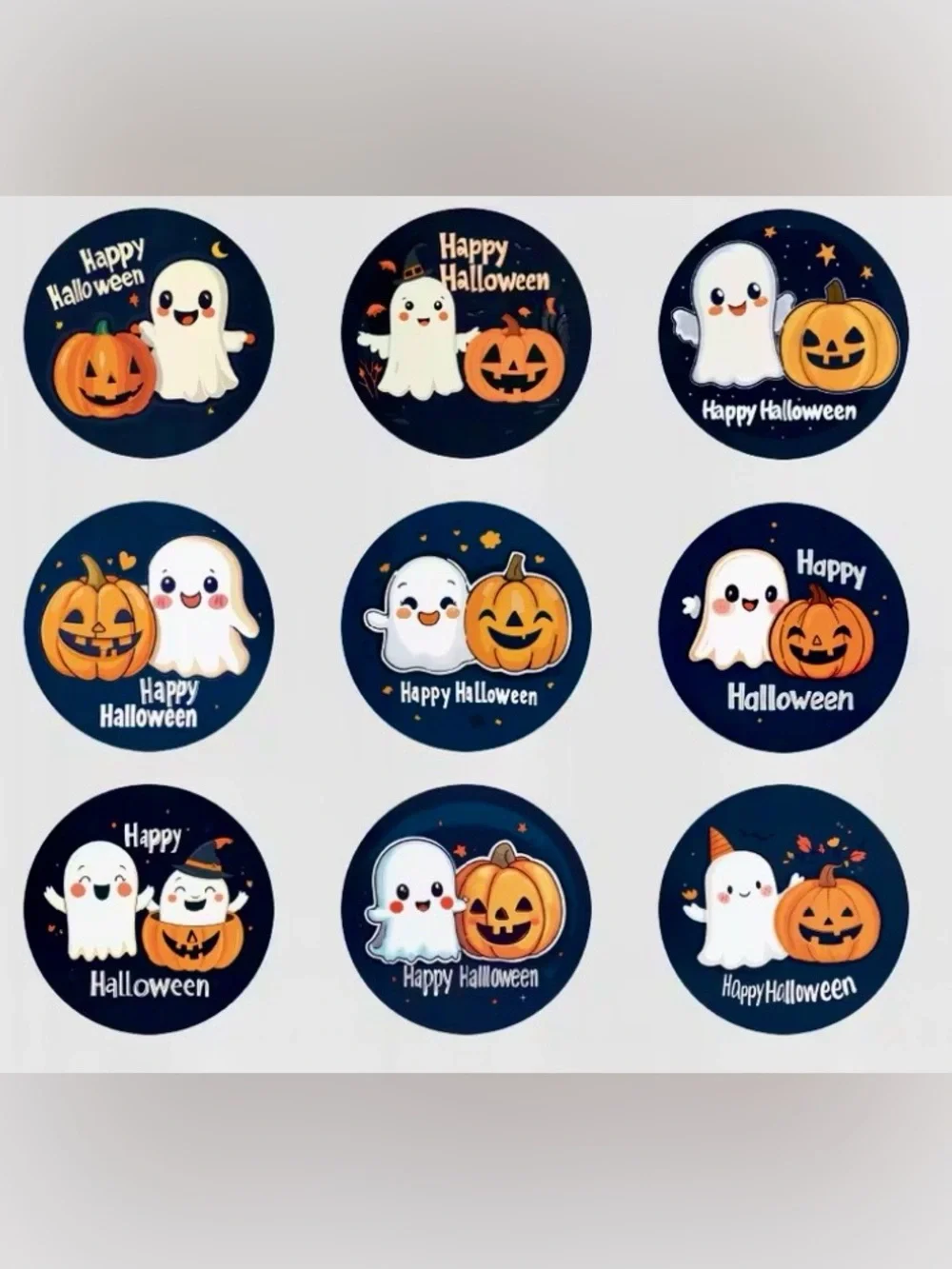 Halloween Ghost & Pumpkin Sticker Roll - 500 PCS